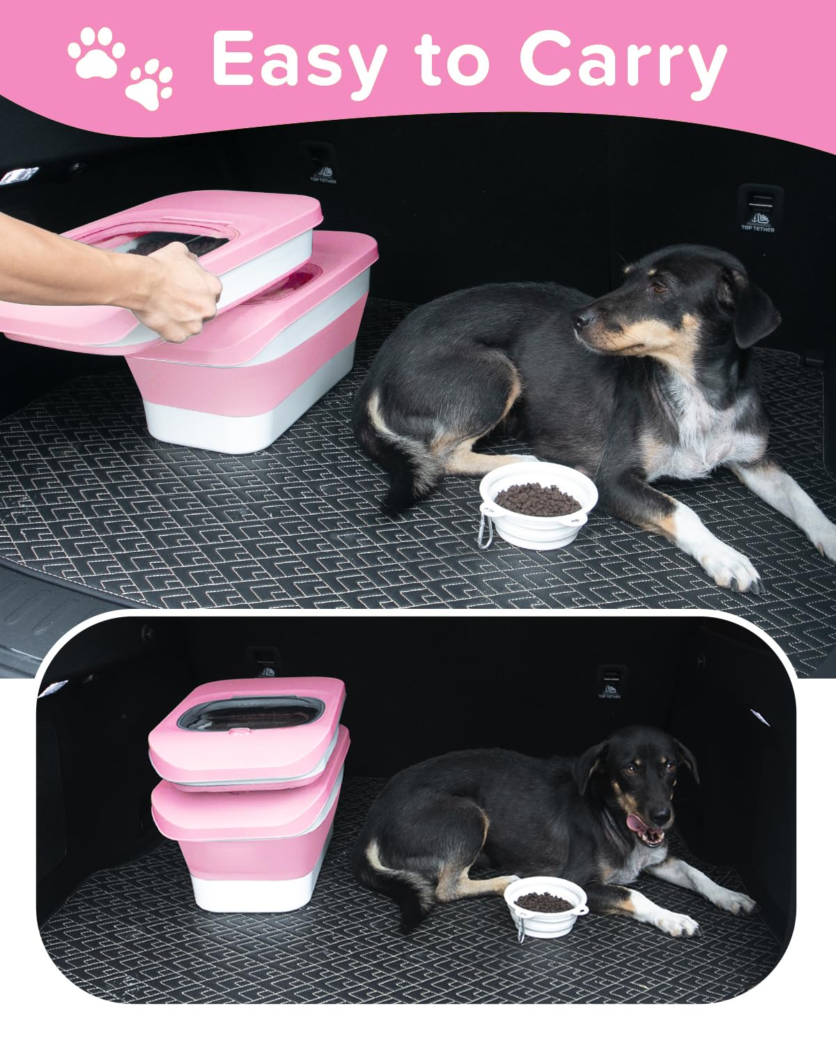 DDMOMMY dog food container folded compact for easy storage.