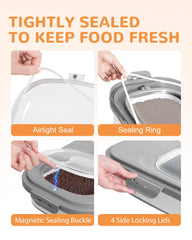 DDMOMMY dog food storage scoop helps portion out meals quickly