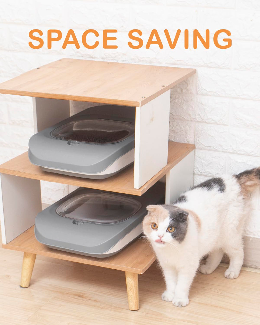 DDMOMMY foldable dog food bin shown collapsed to save space.