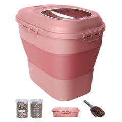DDMOMMY foldable dog food container with wheels for easy movement and compact storage.