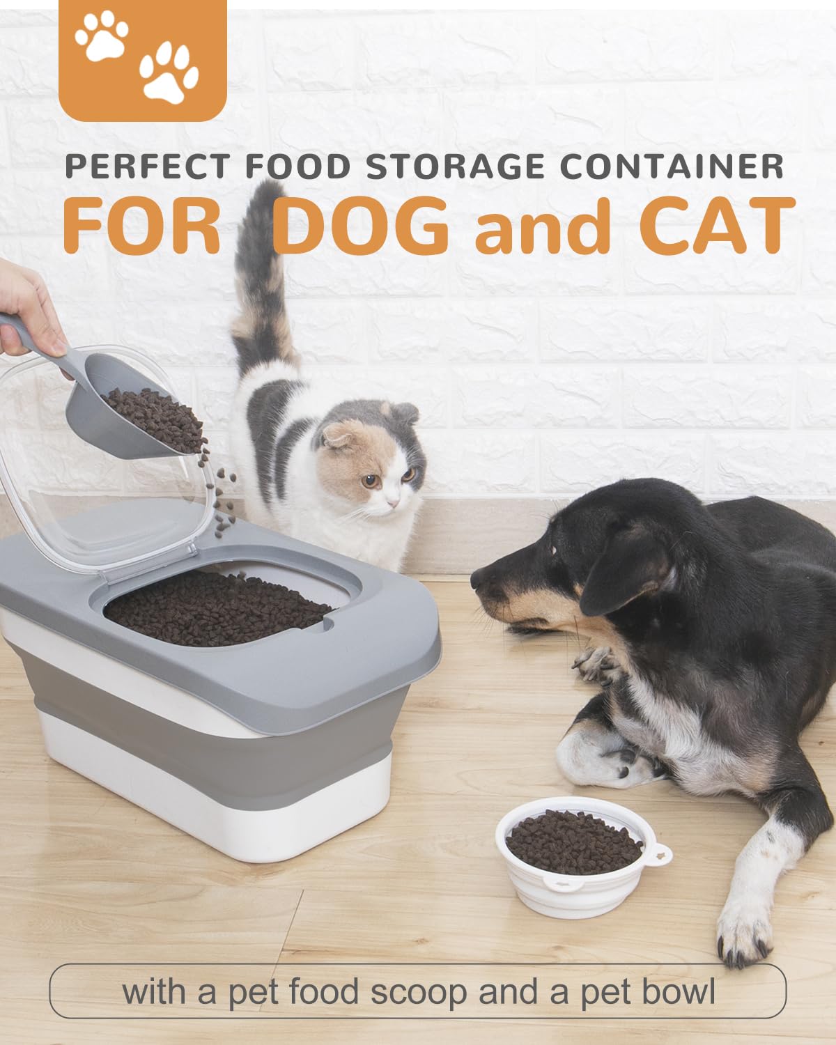 DDMOMMY pet food scoop enables precise portions during feeding.