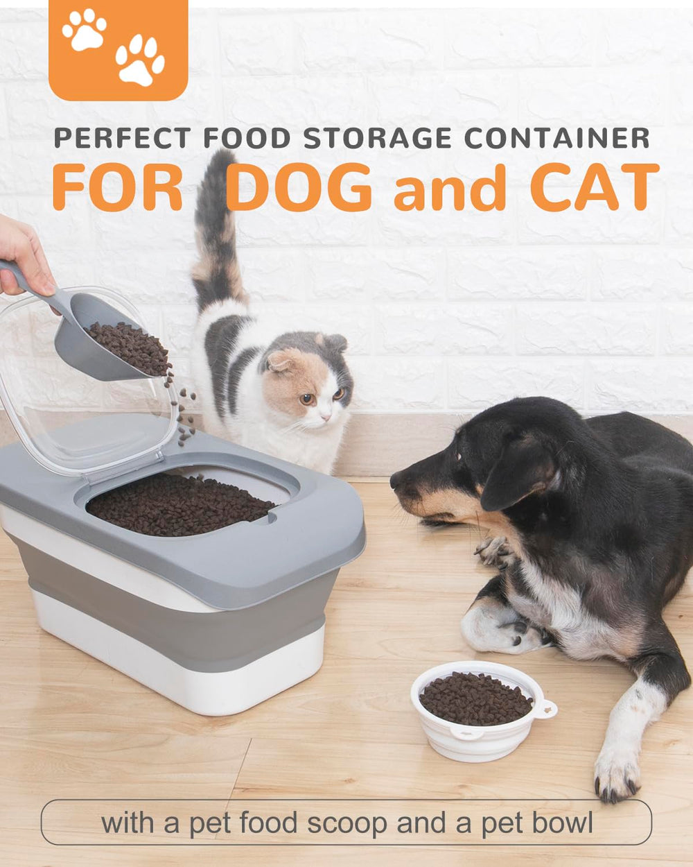 DDMOMMY pet food scoop enables precise portions during feeding.
