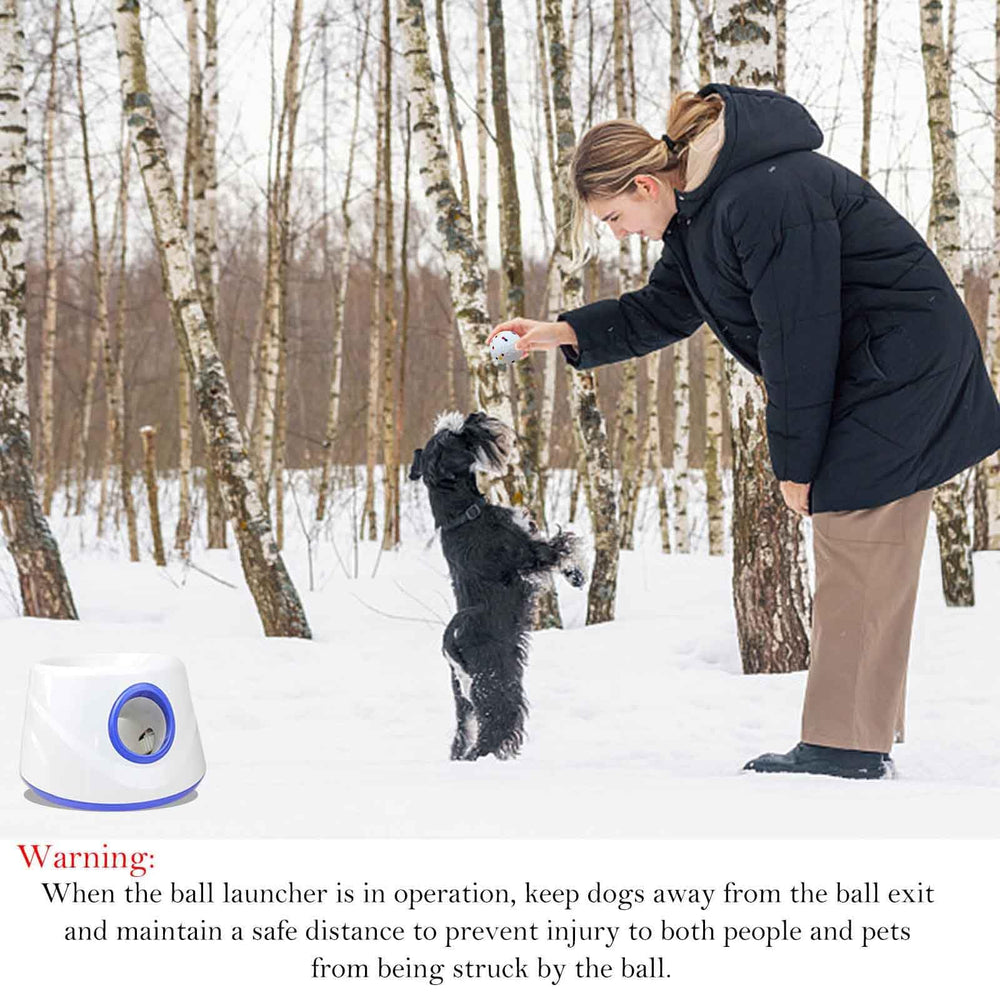 DDQ automatic dog ball launcher side view showing compact footprint