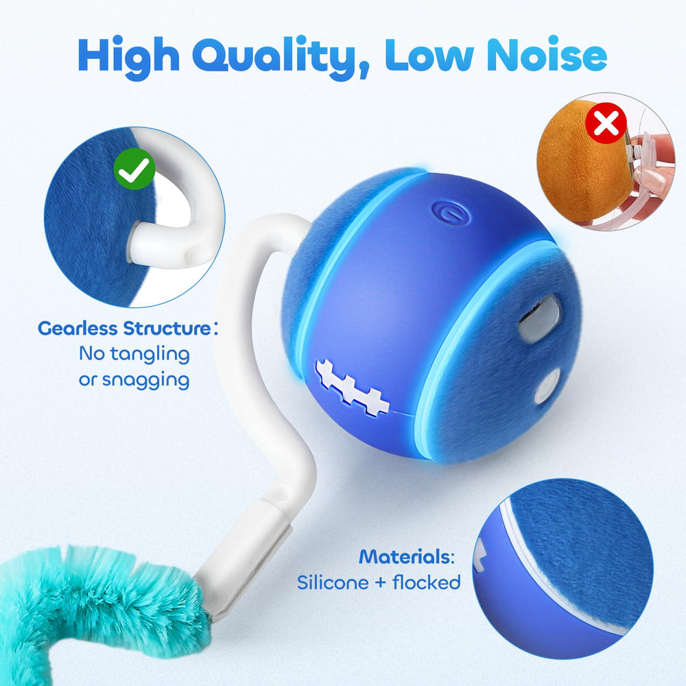 ddxcoo automatic cat toy ball usb-c charging port for quick recharge