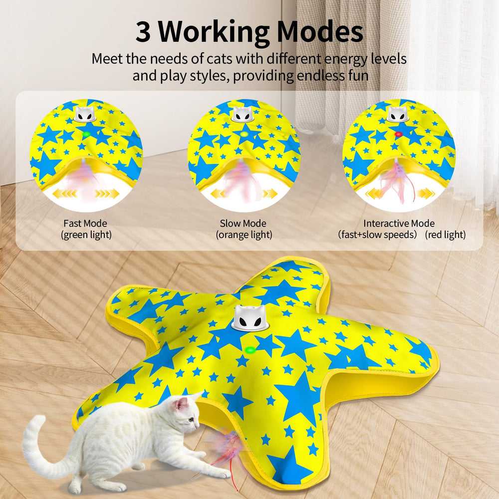 ddxcoo indoor cat toy with suction base anchored to the floor for stability.
