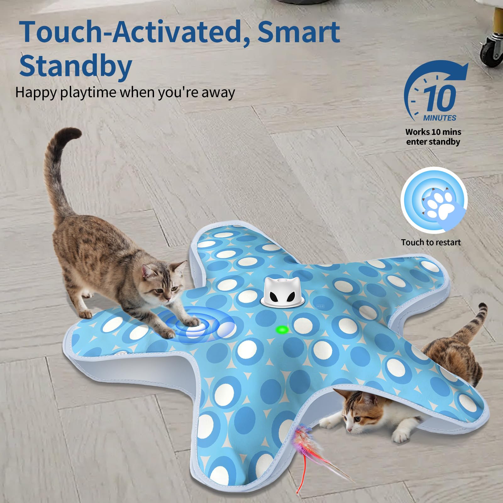 ddxcoo cat toy with three modes adapts to energy levels for solo or group play