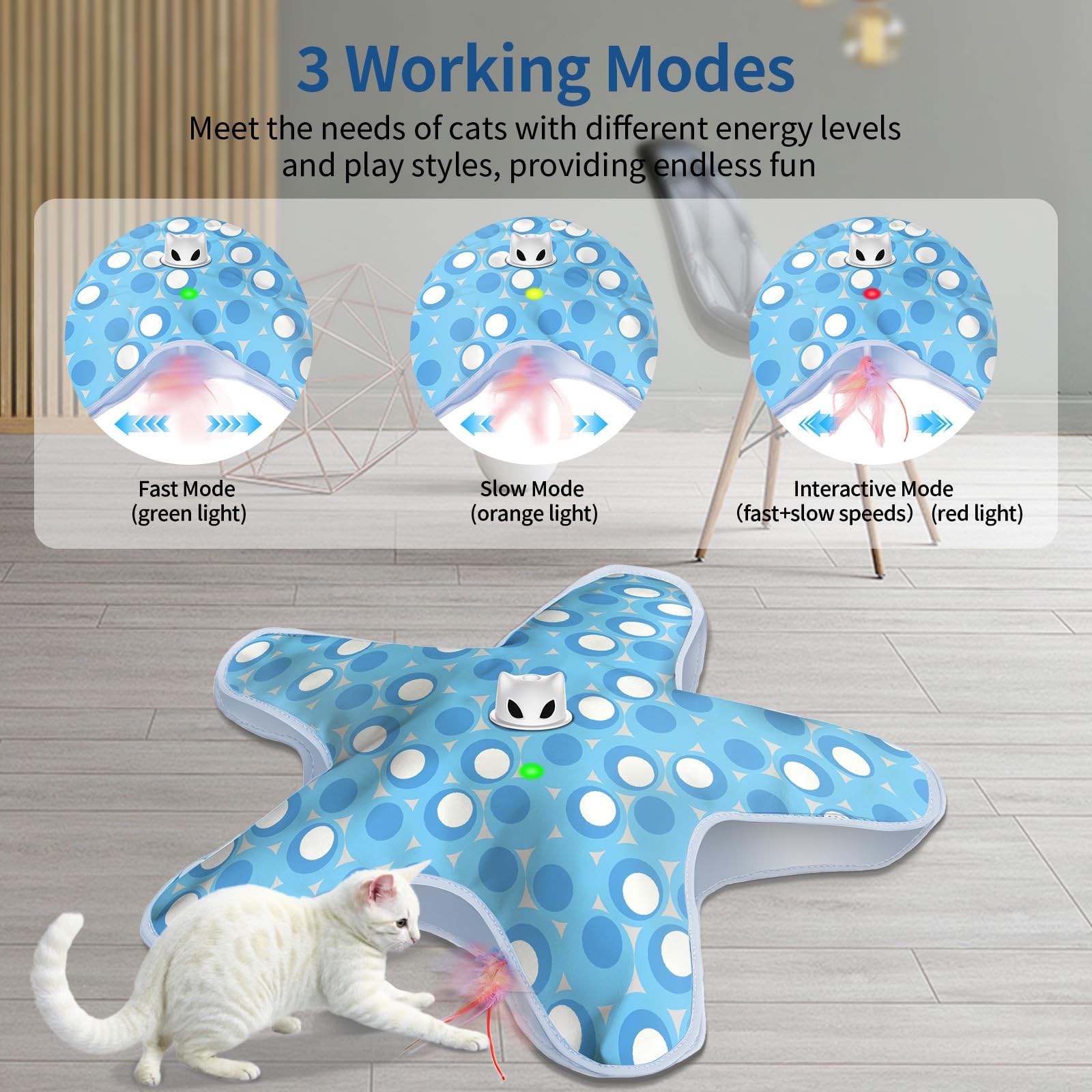 ddxcoo touch activated standby encourages paw activation to extend play
