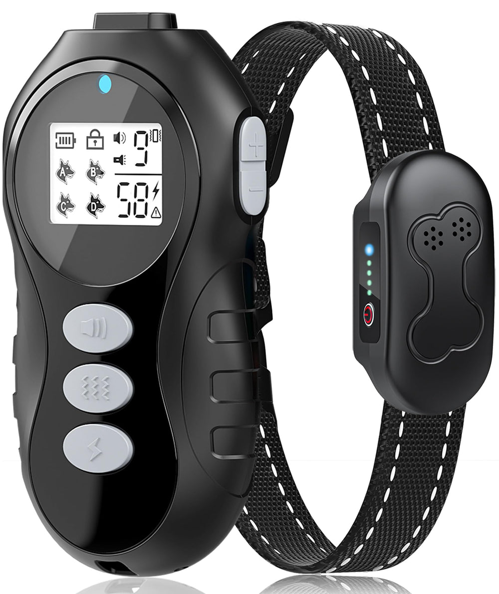 DDZ dog shock collar with remote control for humane training corrections at home and outdoors.