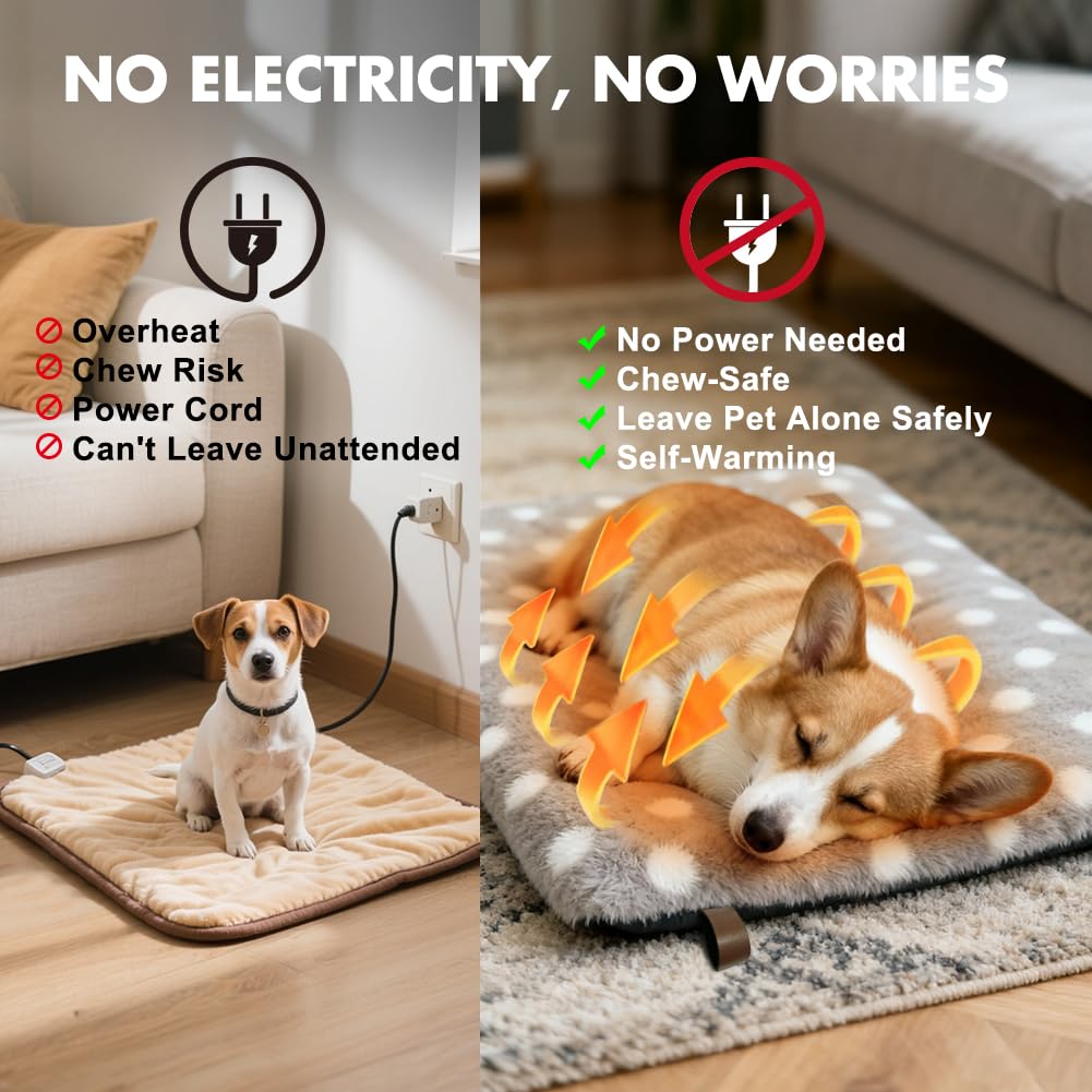 Deamoser self warming cat mat fake rabbit fur texture feels cloud-like and comforting.