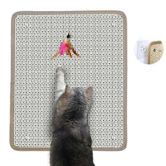 Deapher cat nail file scratcher top view showcases durable sisal mat for safe nail filing.
