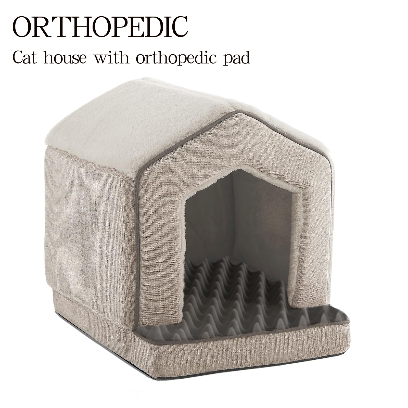 DEBANG HOME cat hideaway exterior shown in textured, durable fabric.