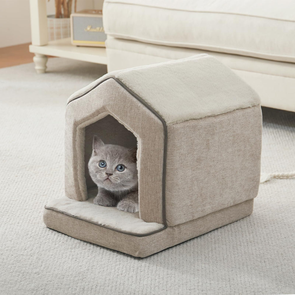DEBANG HOME cat house in beige color blends with warm interiors.