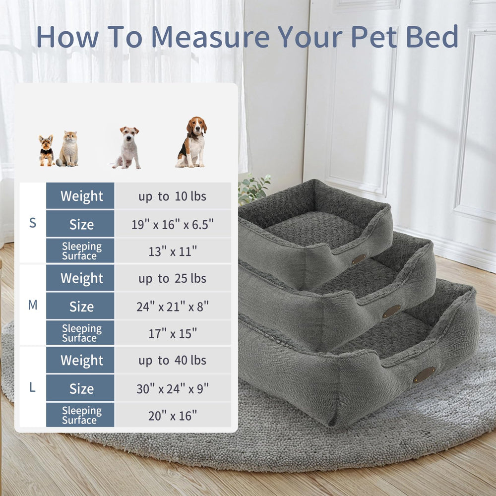 DEBANG HOME dog bed in 30x24 inch size fits medium dogs and spaces.