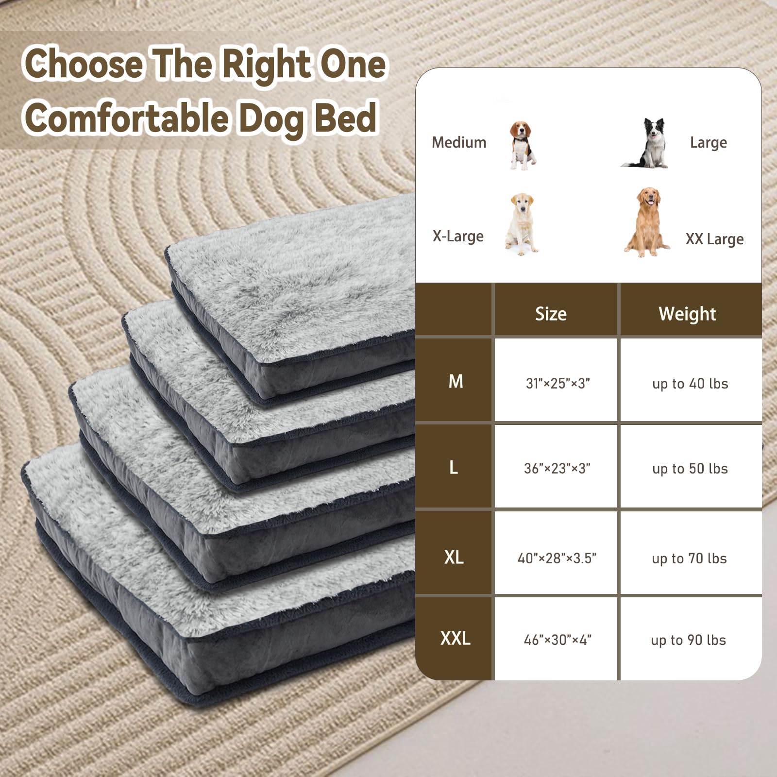 DEBANG HOME dog bed size options guide helps you pick the right fit.