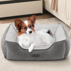 DEBANG HOME dog bed with soft plush surface for cozy comfort and easy washing.