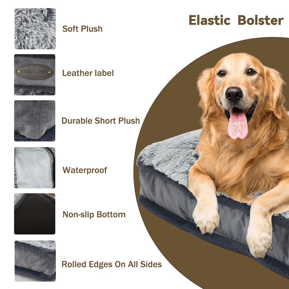 DEBANG HOME dog bed soft plush top delivers cozy warmth for nap time.