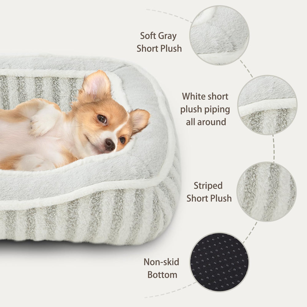 DEBANG HOME dog bed striped fabric detail highlights durable, long-lasting cover