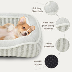 DEBANG HOME dog bed striped fabric detail highlights durable, long-lasting cover