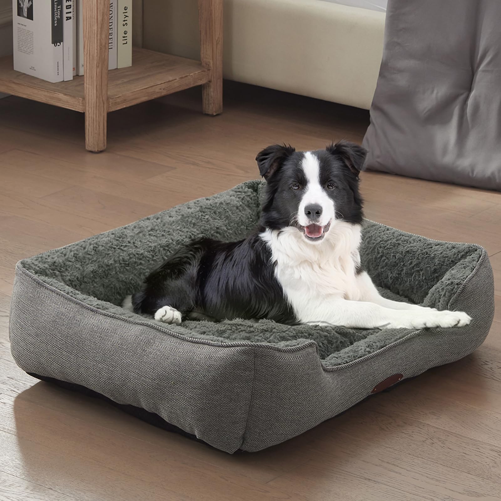 DEBANG HOME dog bed vacuum-packed shape recovery restores plush after unboxing.