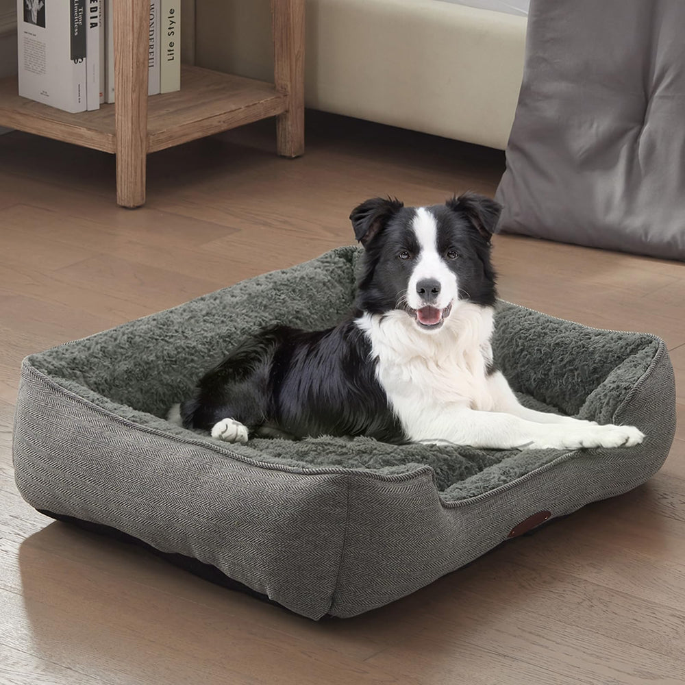DEBANG HOME dog bed vacuum-packed shape recovery restores plush after unboxing.