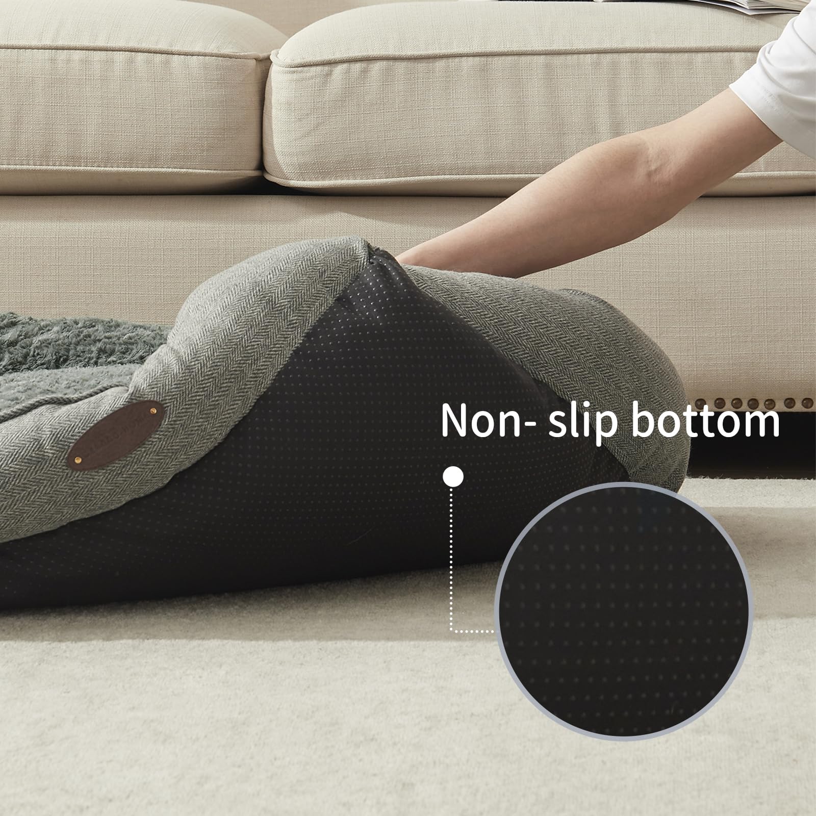 DEBANG HOME extra small bed gray anti-slip bottom keeps the bed steady on slick floors