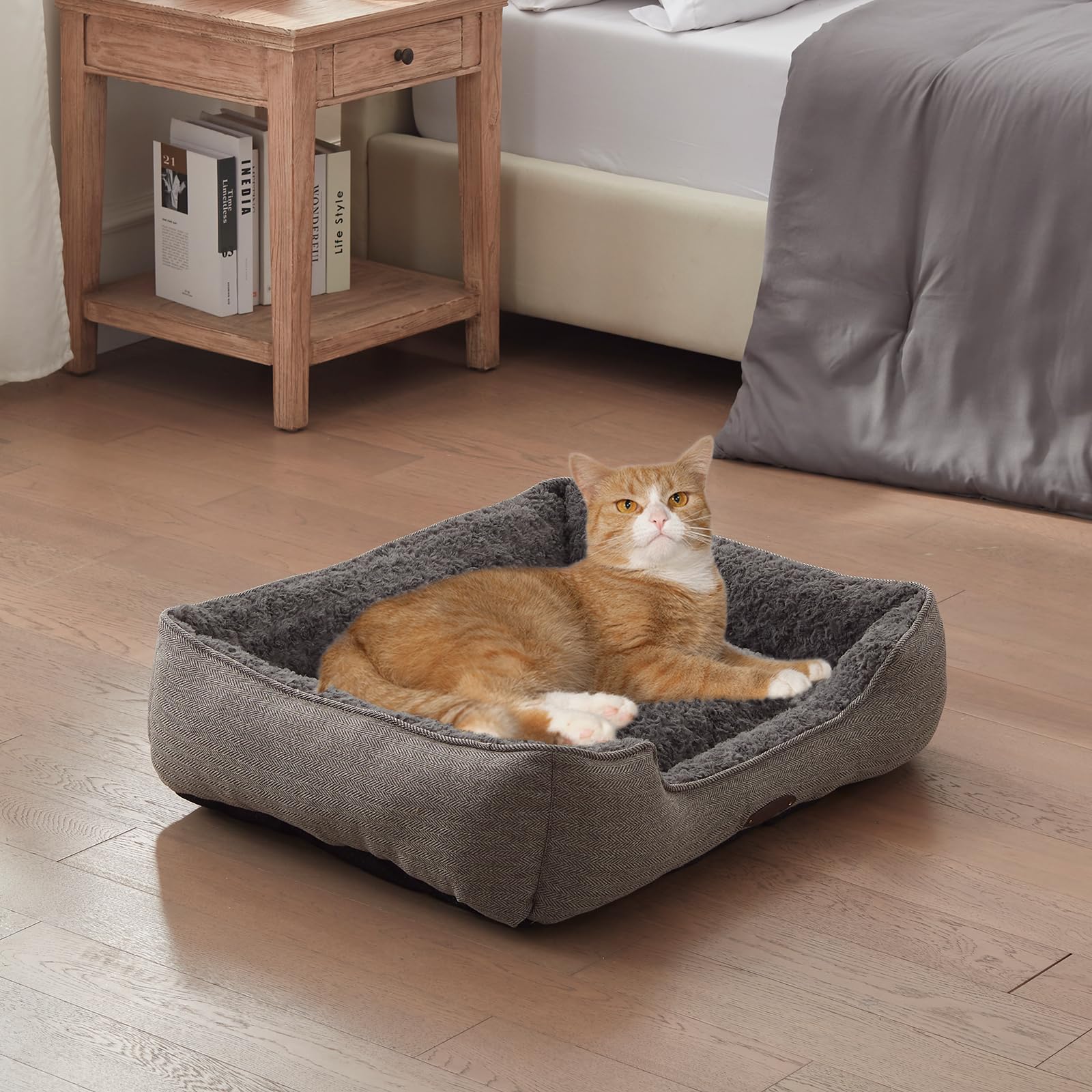 DEBANG HOME extra small bed gray vacuum-packed for compact shipping and quick shape recovery