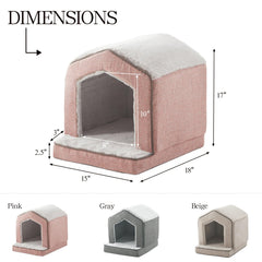 DEBANG HOME Orthopedic Cat House oversized doorway invites cats to enter comfortably.