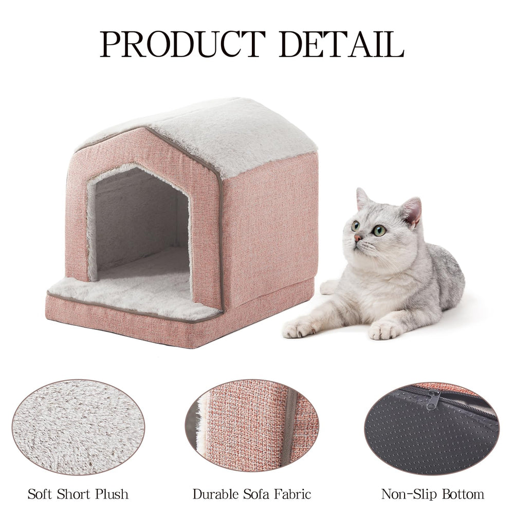 DEBANG HOME Orthopedic Cat House textured exterior ensures durability for daily use.