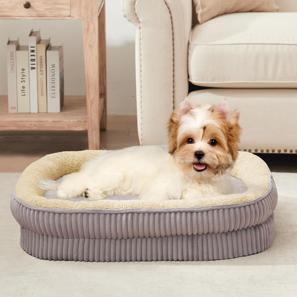 DEBANG HOME orthopedic dog bed with egg crate foam for even weight distribution and comfort.