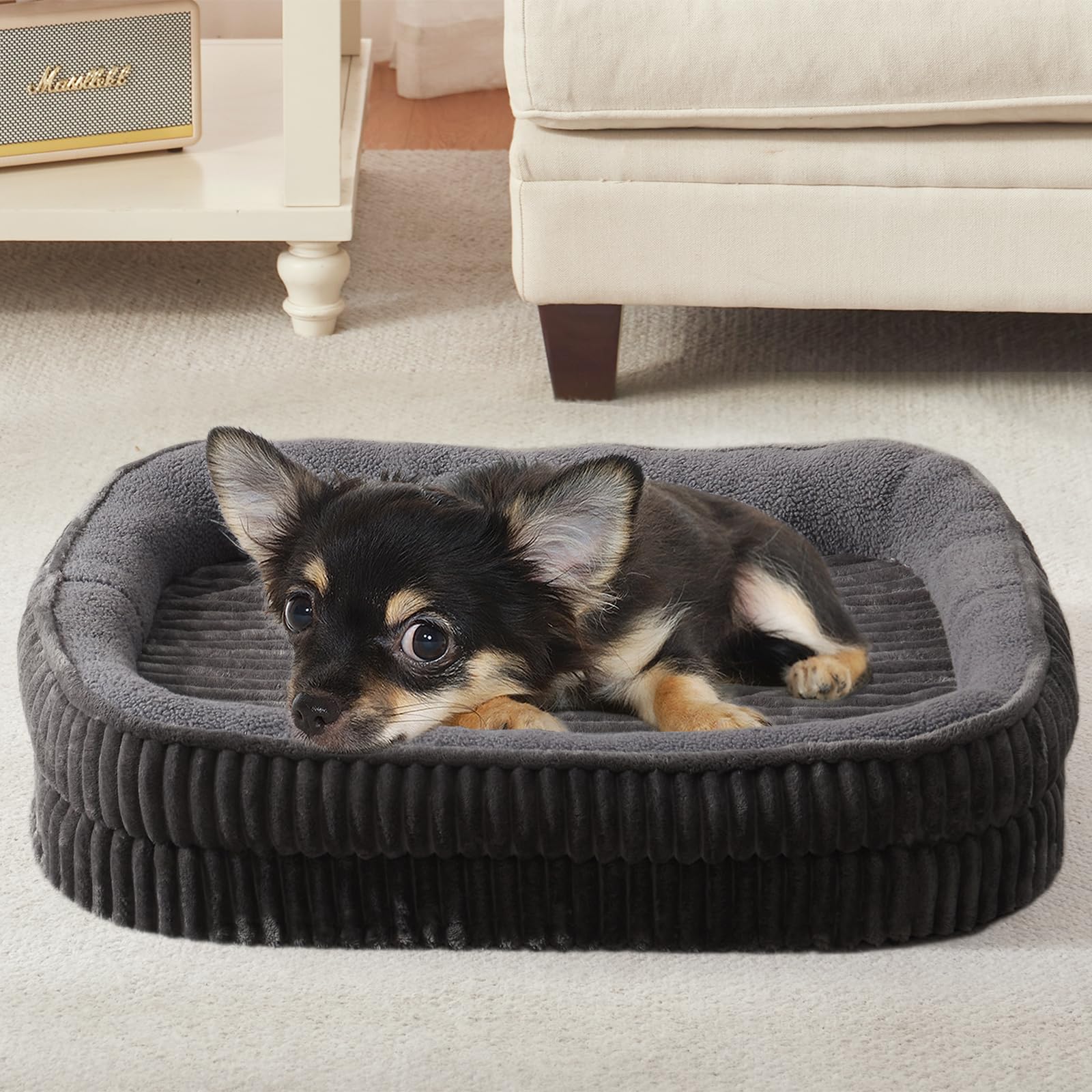 DEBANG HOME orthopedic dog bed with egg crate foam supports joints for small to medium dogs