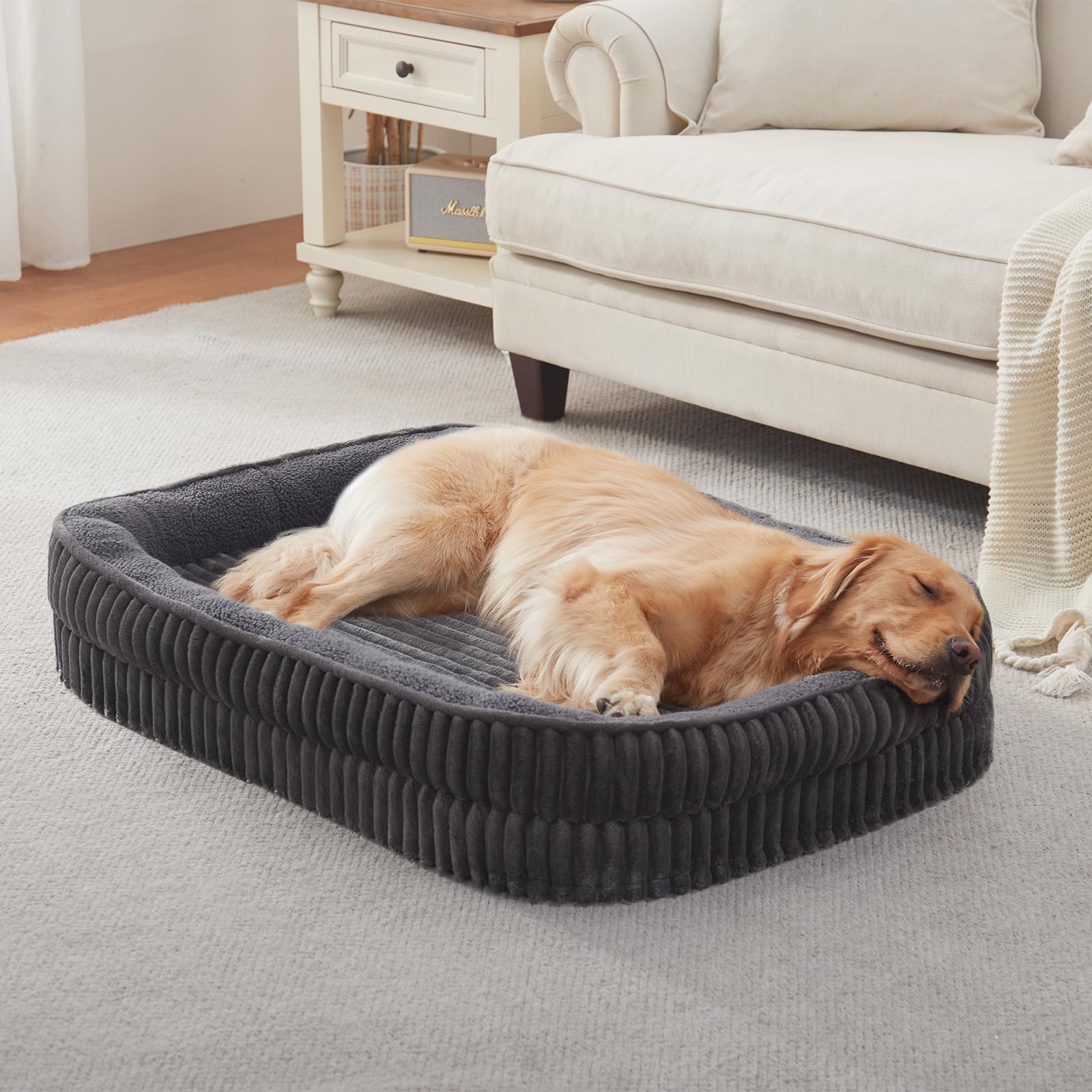 DEBANG HOME orthopedic dog bed with egg crate foam supports joints and spine comfort