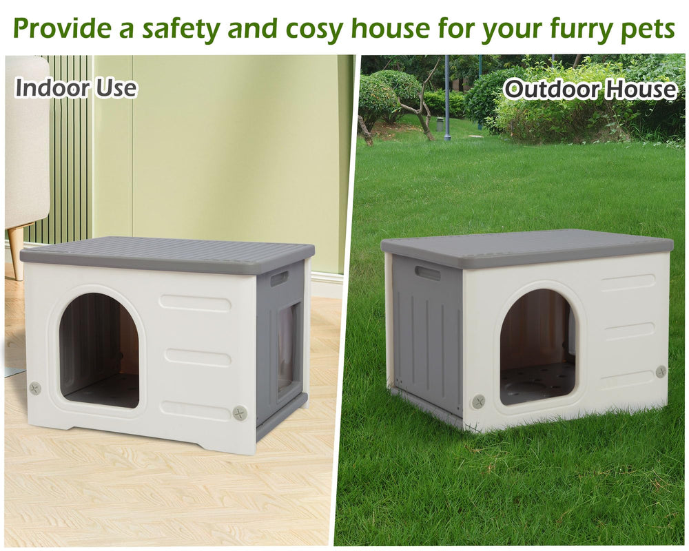 Deblue cat house accommodates cats puppies and small rabbits for flexible use.