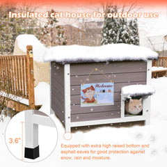 Deblue cat house natural fir wood construction looks sturdy and durable