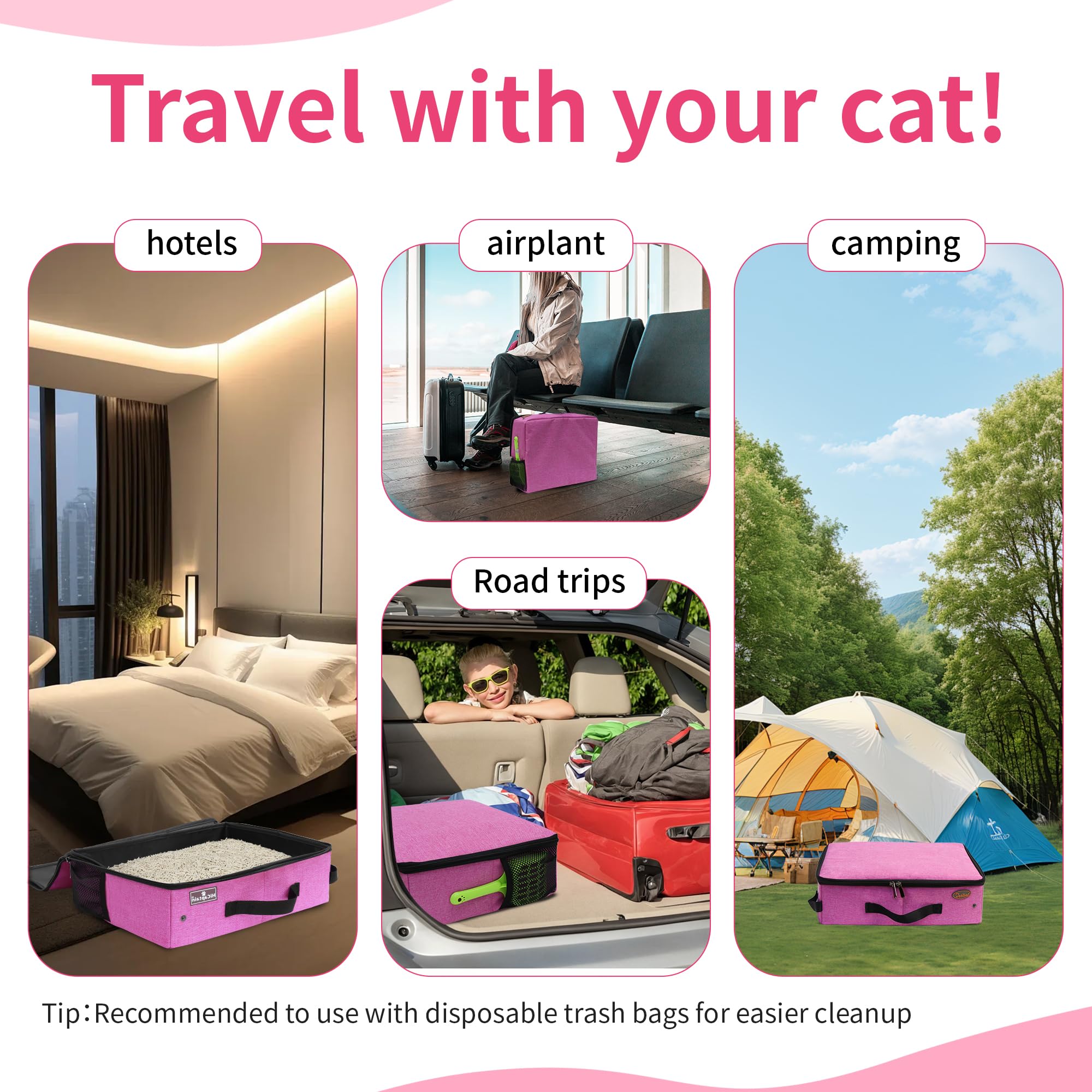 Deblue litter box includes scoop for quick cleaning during travel