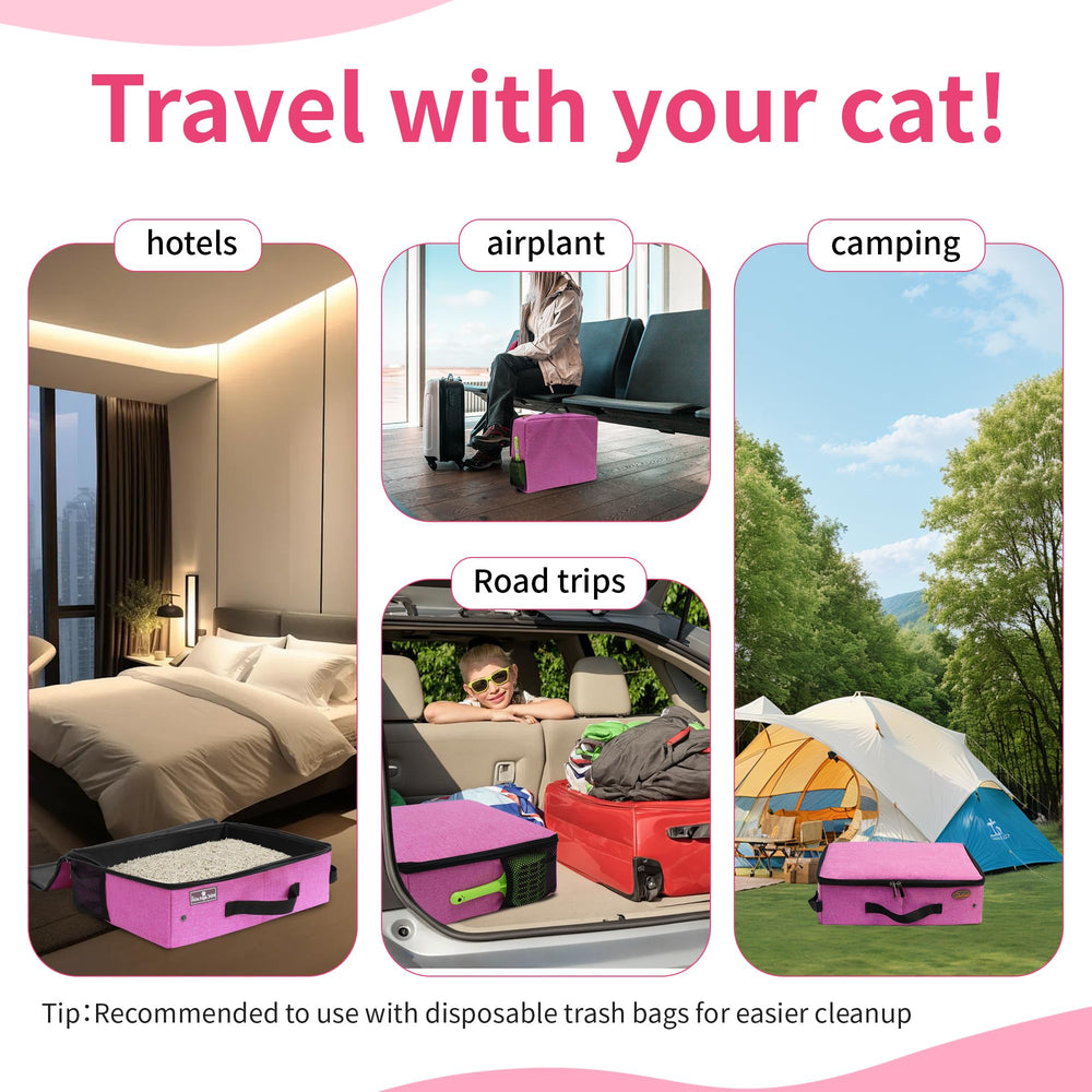 Deblue litter box includes scoop for quick cleaning during travel
