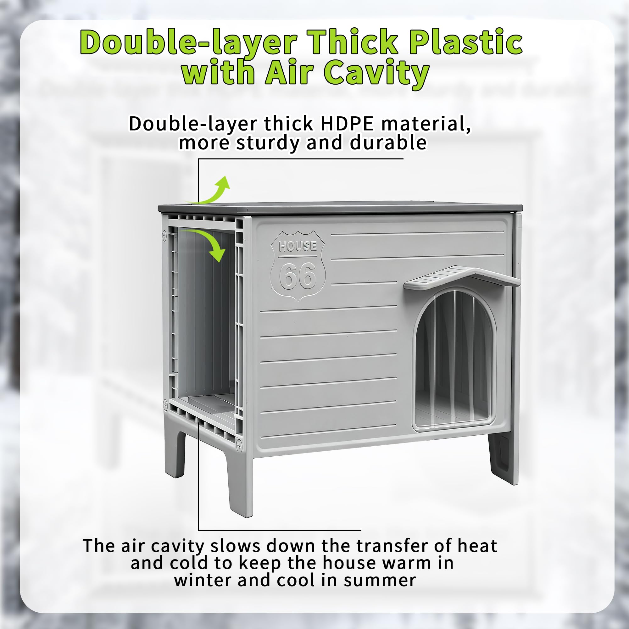 Deblue dog house double-layer HDPE insulation maintains warmth