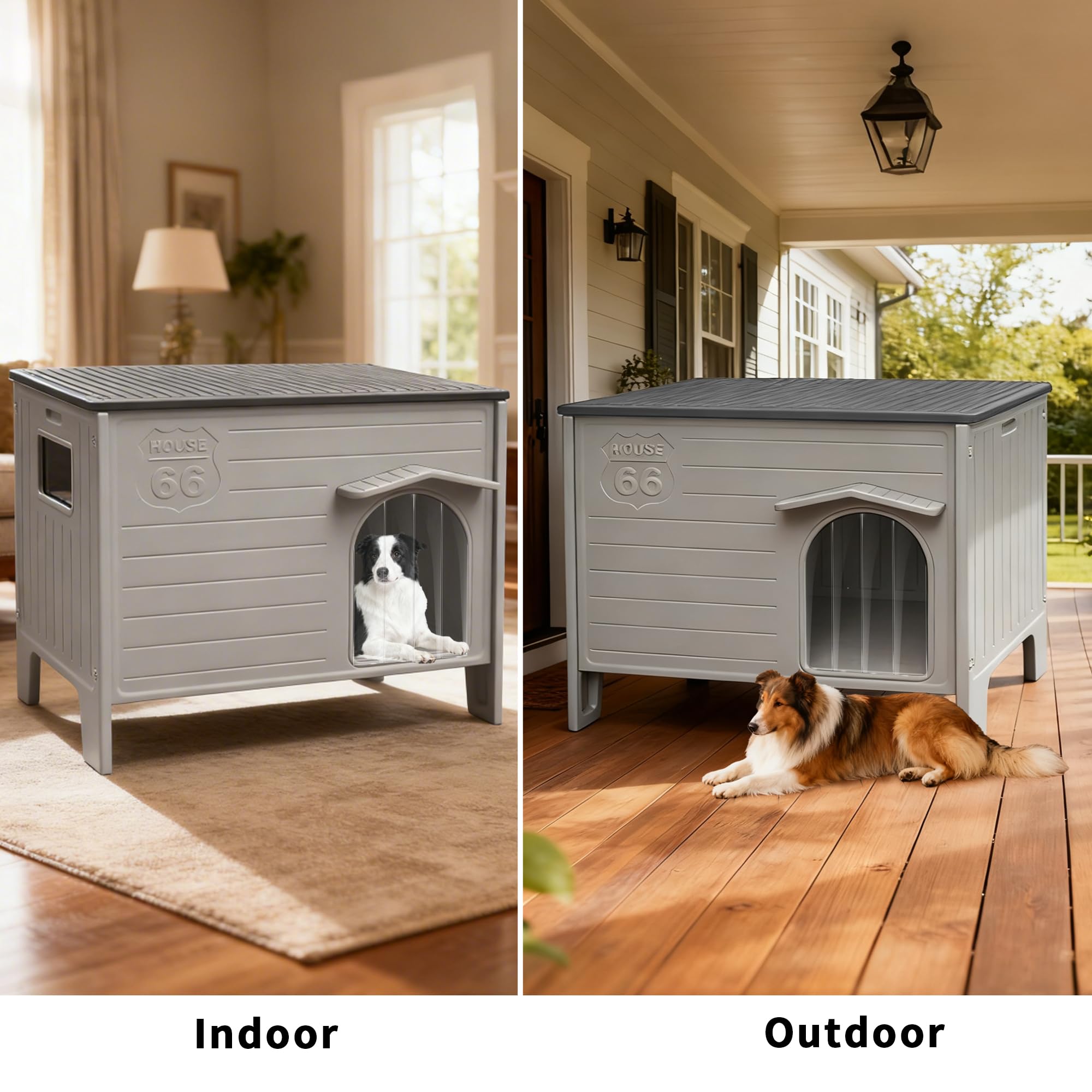 Deblue dog house waterproof eave helps keep moisture out
