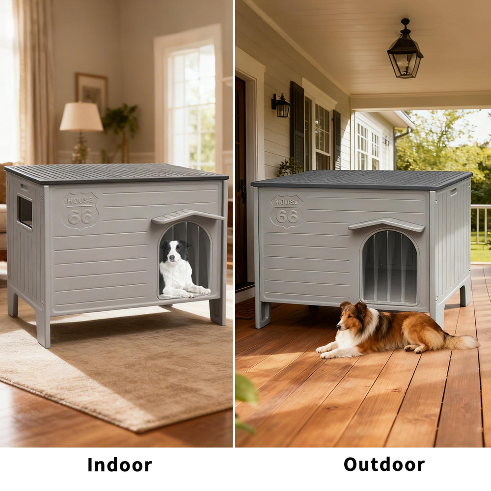 Deblue dog house waterproof eave helps keep moisture out