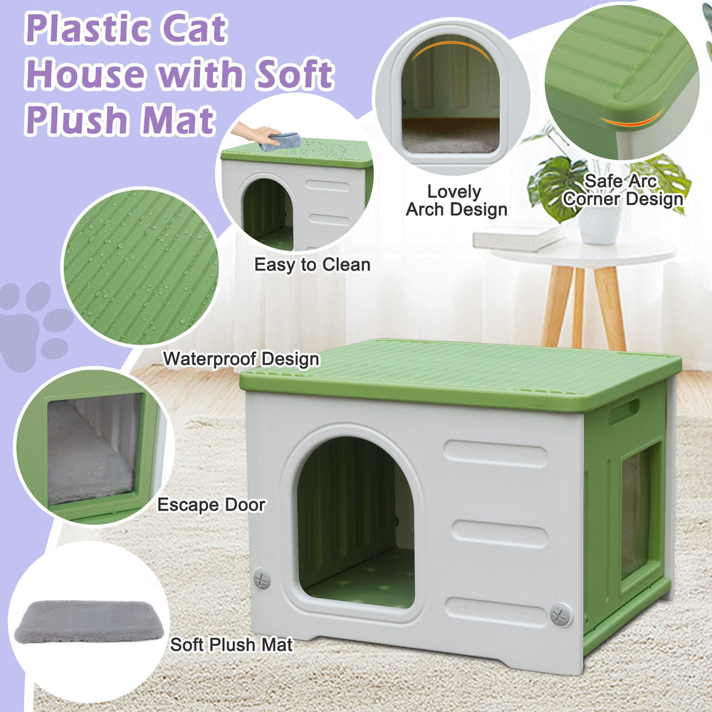 Deblue HDPE construction demonstrates sturdy, durable material for active cats.