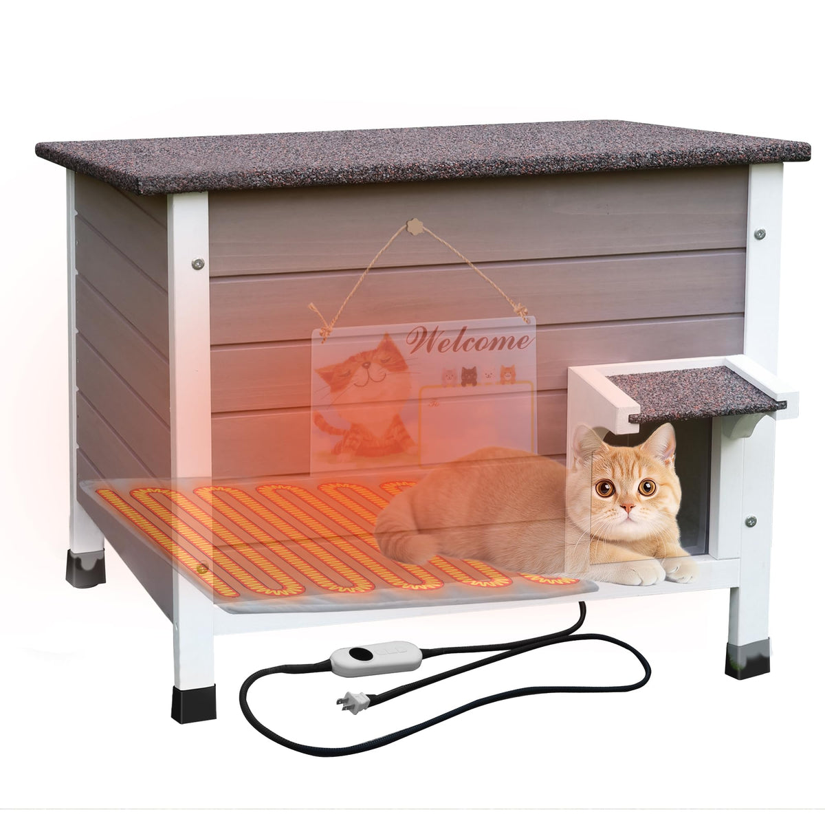 Deblue heated cat house outdoor foam insulation for warm outdoor shelter