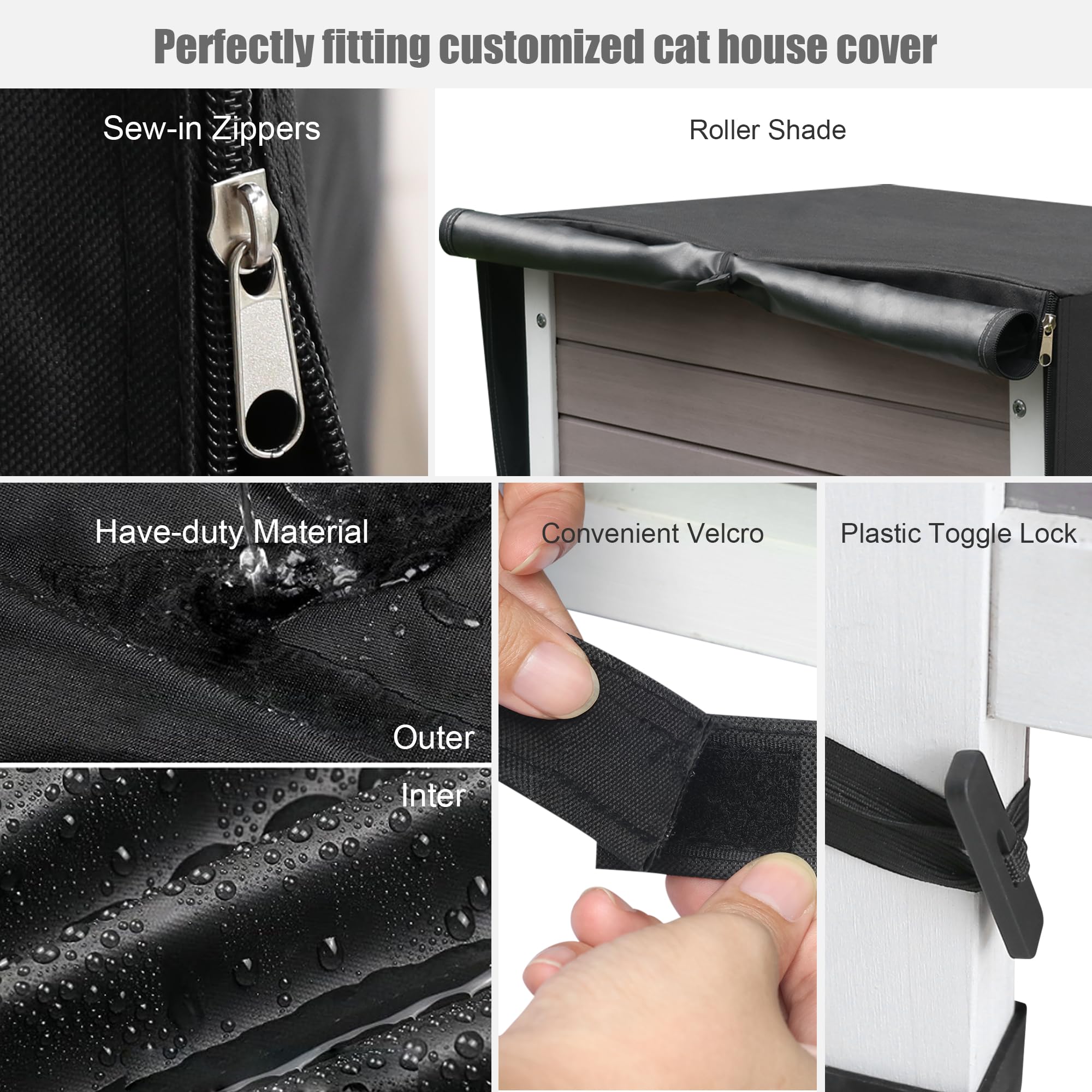 Deblue insulated cat house removable divider creates private warm rooms