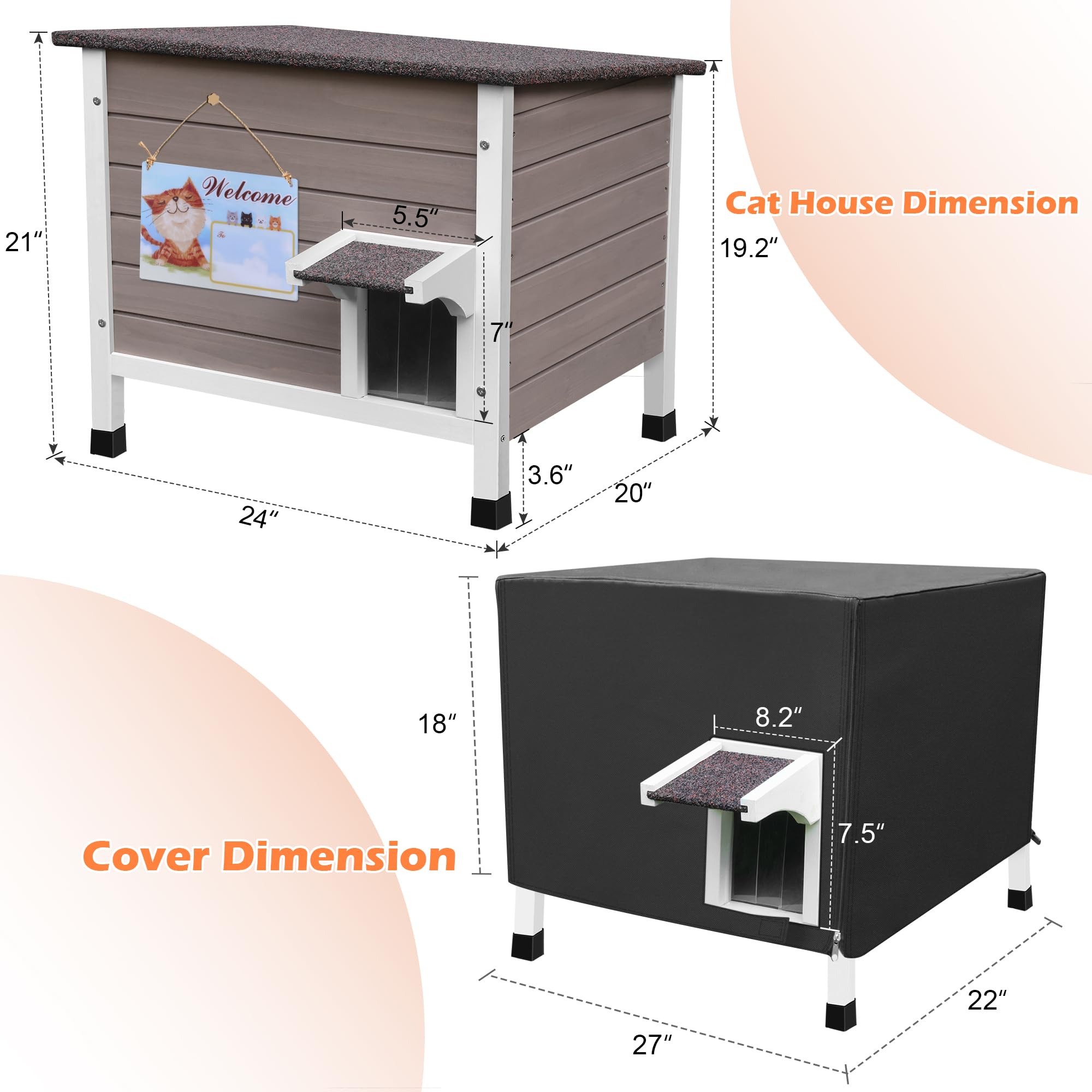 Deblue insulated cat house six-sided insulation improves heat retention