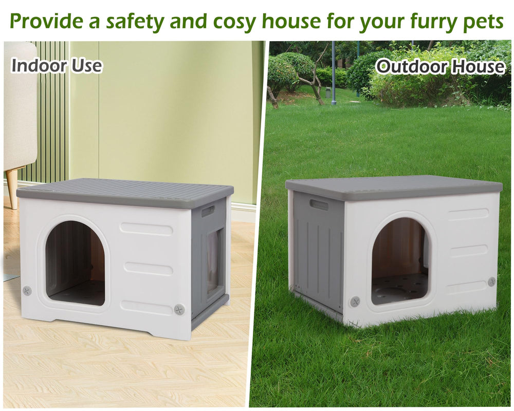 Deblue Waterproof Cat House spacious one-to-two-cat capacity up to fifteen pounds.