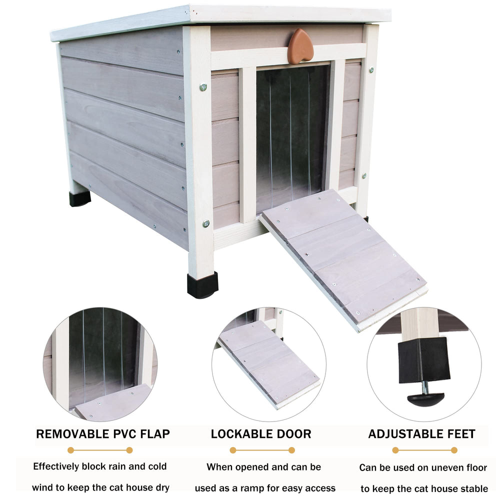Deblue Weatherproof Cat House easy assembly with included hardware
