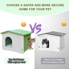 Deblue cat house interior with plush mat for warm, cozy resting