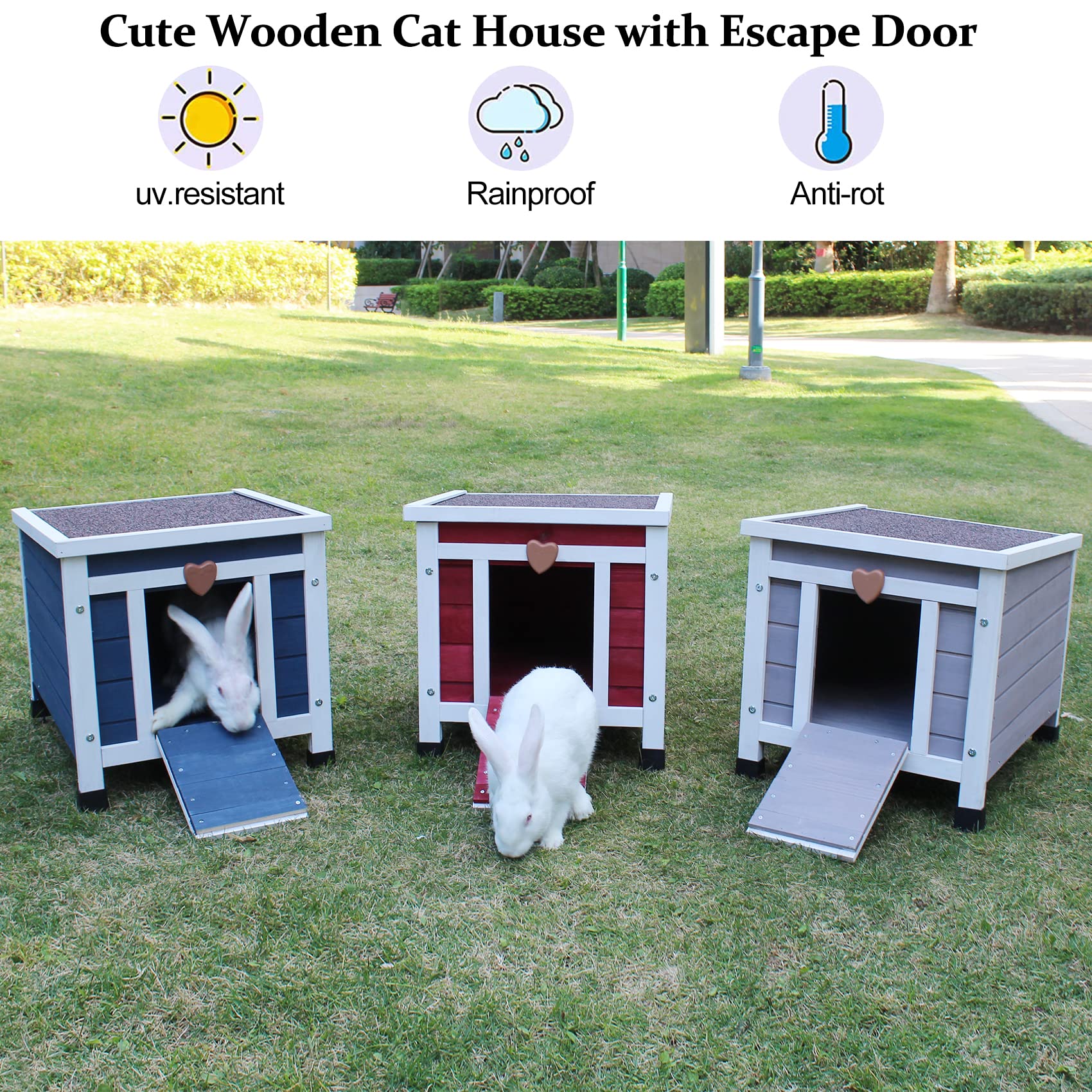 Deblue Weatherproof Cat House porch decor blends with outdoor space