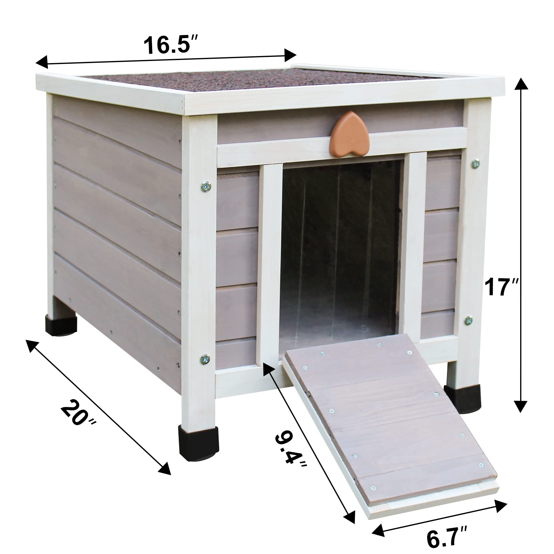 Deblue Weatherproof Cat House wooden construction with natural finish