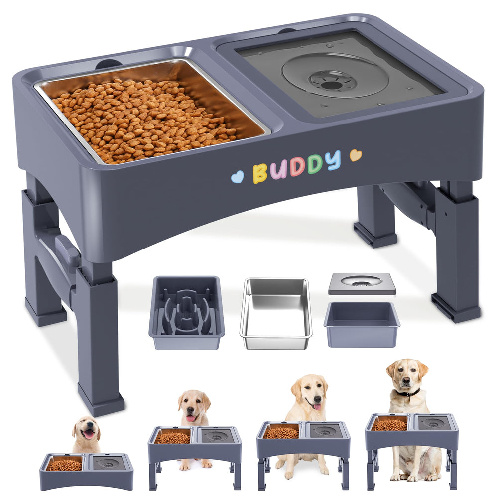 Decflow 3-in-1 elevated dog bowls assembly demonstrates quick setup for growing dogs.