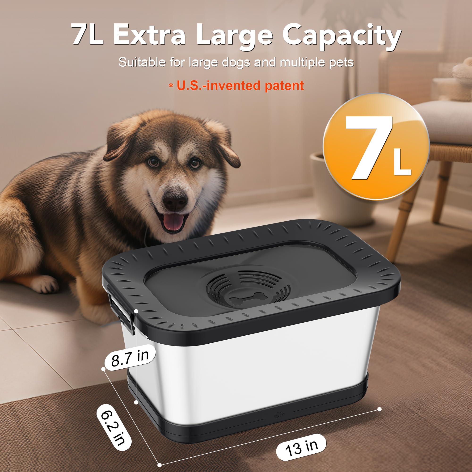 Decflow 7L bowl shows anti-skid base for stable, mess-free drinking