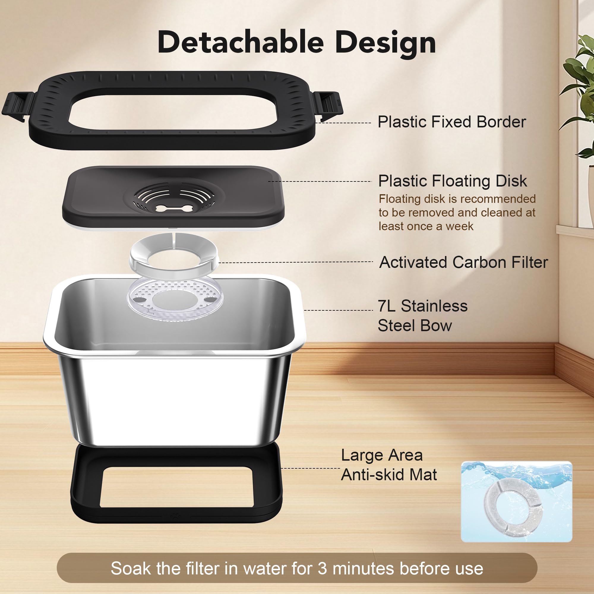 Decflow 7L bowl large capacity supports big or multiple pets